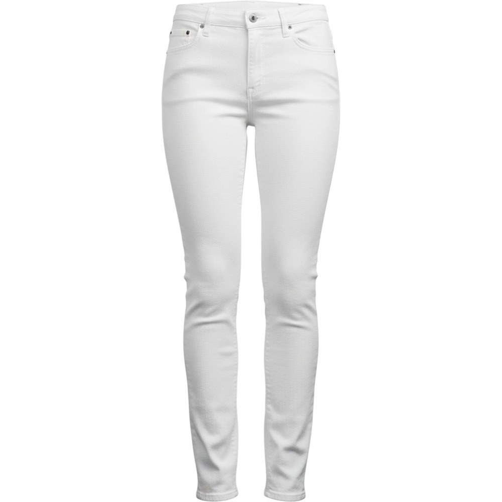 Tory Burch Super Skinny Jeans Women's White Stretch Denim Gold Hardware